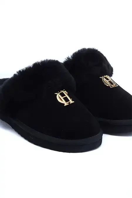 Holland Cooper Slippers Women HC Shearling Slipper Black Holland Cooper Slippers Women HC Shearling Slipper Black