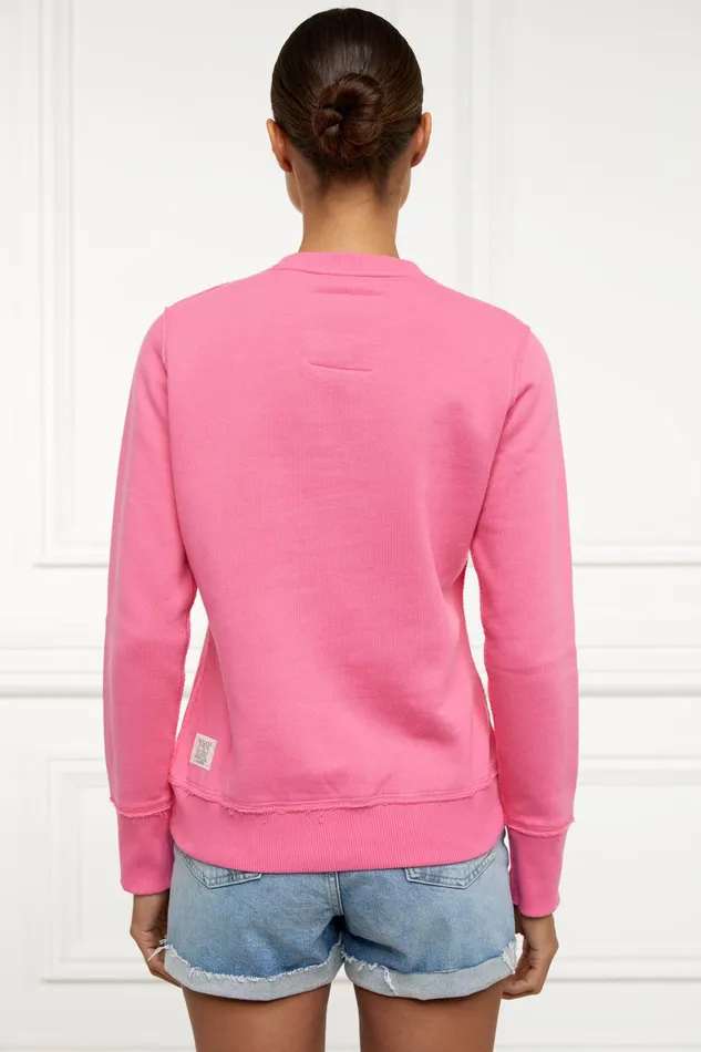 Holland Cooper Sweatshirts Women Varsity Crew Peony Pink Holland Cooper Sweatshirts Women Varsity Crew Peony Pink