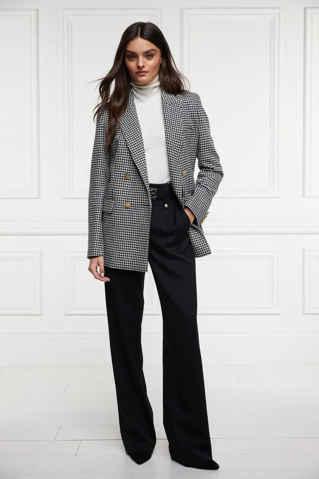 Holland Cooper Tailoring Women Belgravia Blazer Black and White Puppy Tooth