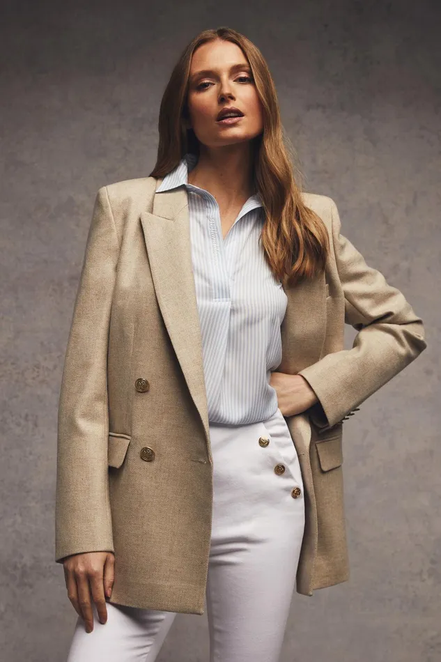 Holland Cooper Tailoring Women Belgravia Blazer Oatmeal