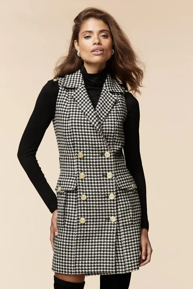Holland Cooper Tailoring Women Chelsea Dress Houndstooth