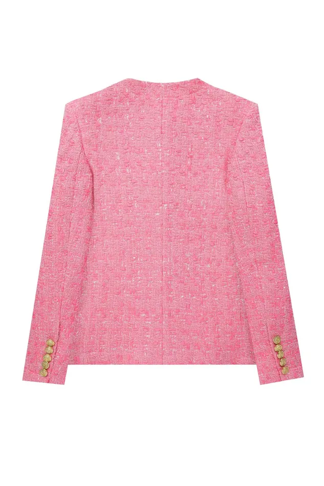 Holland Cooper Tailoring Women Chelsea Jacket Pop Pink Boucle
