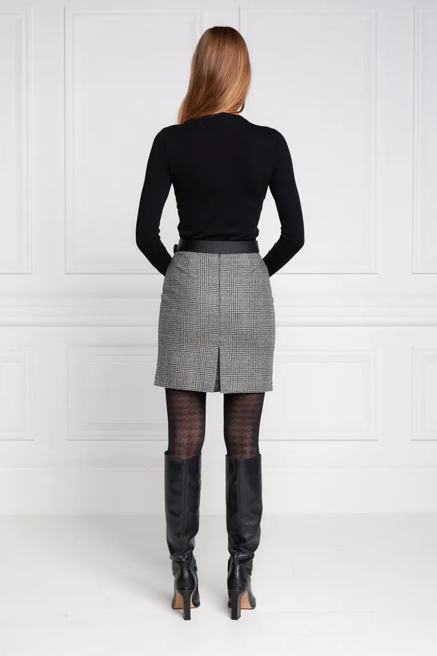 Holland Cooper Tailoring Women Chelsea Skirt Prince Of Wales Black Holland Cooper Tailoring Women Chelsea Skirt Prince Of Wales Black