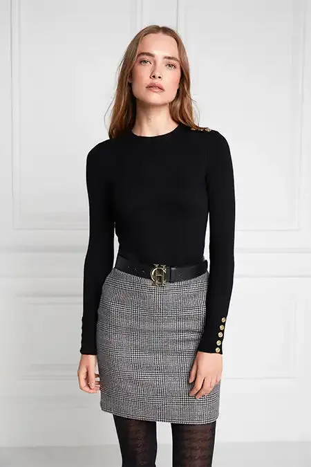 Holland Cooper Tailoring Women Chelsea Skirt Prince Of Wales Black Holland Cooper Tailoring Women Chelsea Skirt Prince Of Wales Black