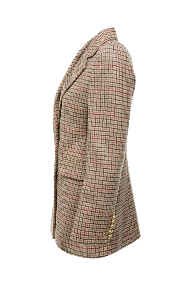 Holland Cooper Tailoring Women Double Breasted Blazer Charlton Tweed