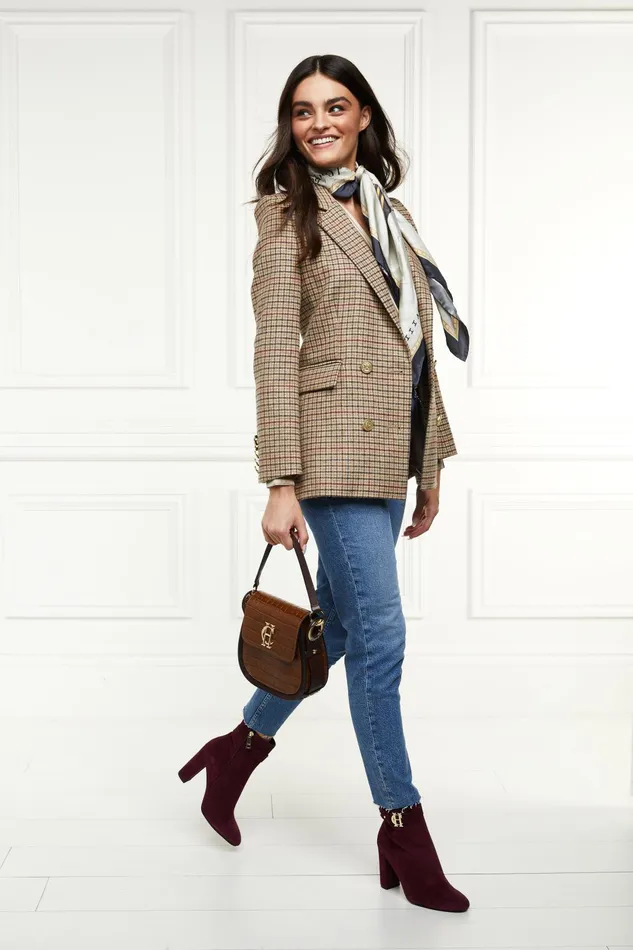 Holland Cooper Tailoring Women Double Breasted Blazer Charlton Tweed