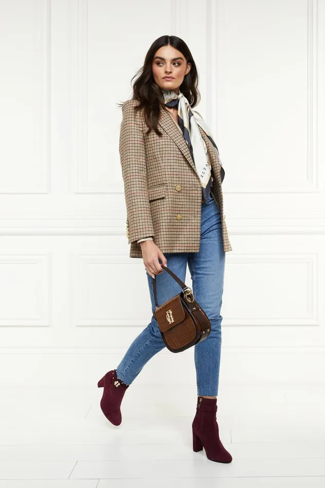 Holland Cooper Tailoring Women Double Breasted Blazer Charlton Tweed