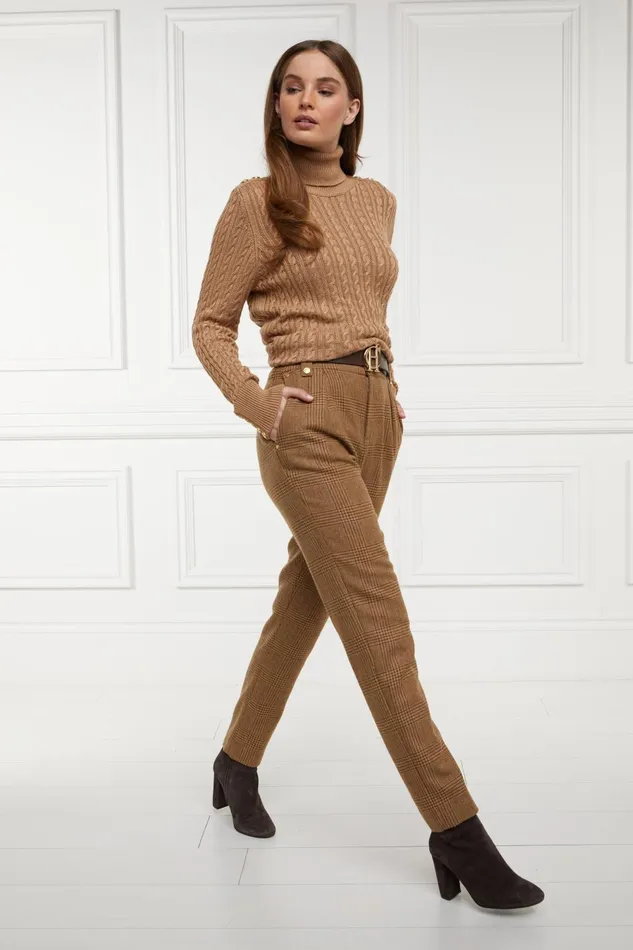 Holland Cooper Tailoring Women High Waisted Peg Trouser Tawny Holland Cooper Tailoring Women High Waisted Peg Trouser Tawny