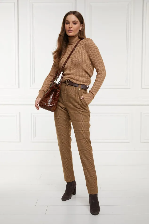 Holland Cooper Tailoring Women High Waisted Peg Trouser Tawny Holland Cooper Tailoring Women High Waisted Peg Trouser Tawny