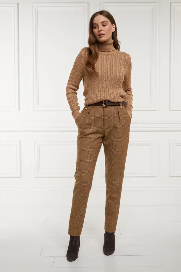Holland Cooper Tailoring Women High Waisted Peg Trouser Tawny Holland Cooper Tailoring Women High Waisted Peg Trouser Tawny