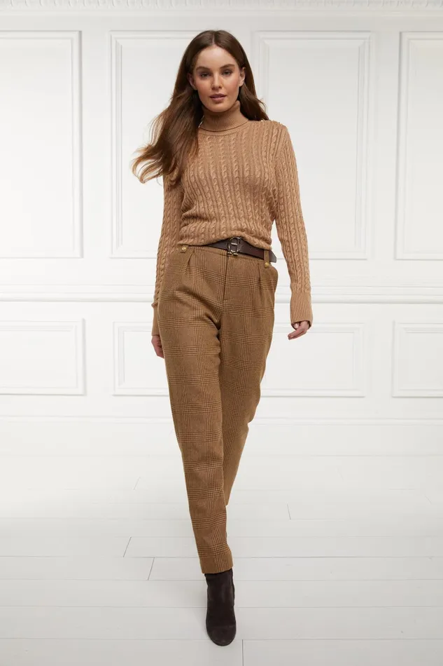 Holland Cooper Tailoring Women High Waisted Peg Trouser Tawny Holland Cooper Tailoring Women High Waisted Peg Trouser Tawny