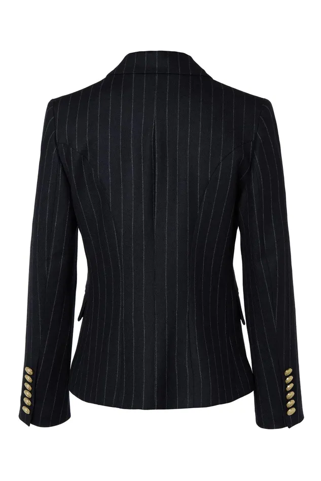 Holland Cooper Tailoring Women Knightsbridge Blazer Navy Chalk Pinstripe