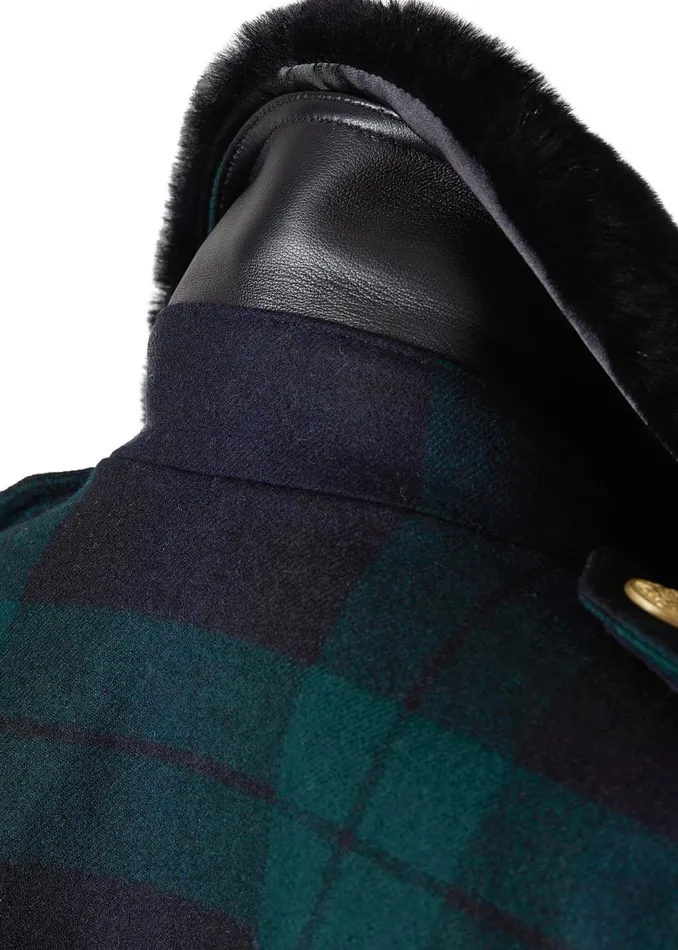 Holland Cooper Tailoring Women Marlborough Shearling Trench Coat Blackwatch