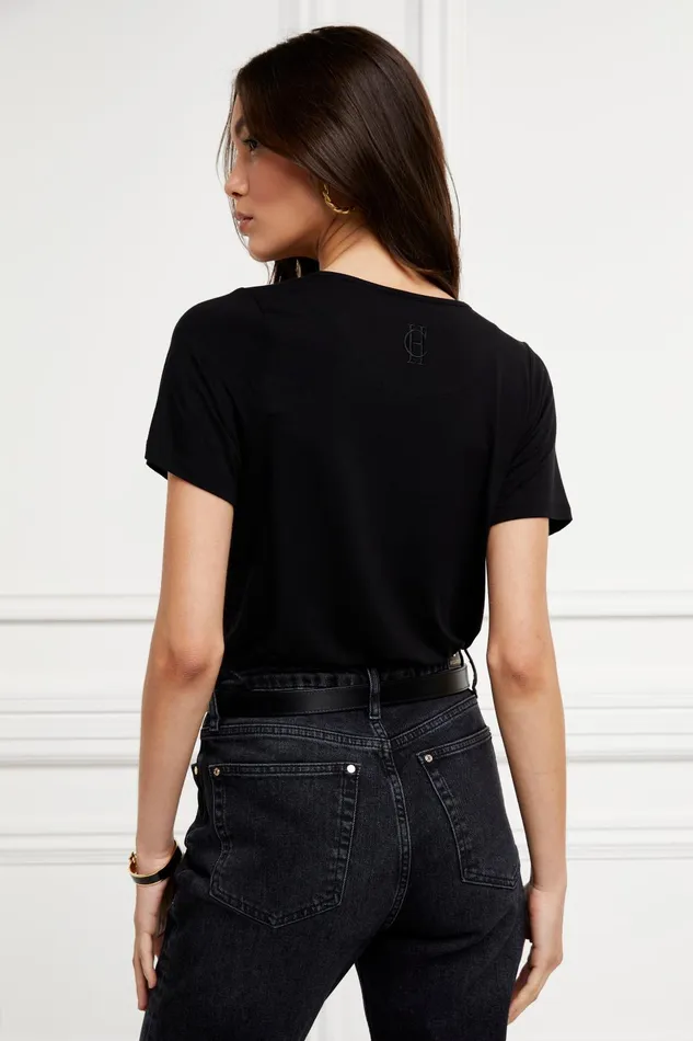 Holland Cooper Tees Women Relax Fit VNeck Tee Black Holland Cooper Tees Women Relax Fit VNeck Tee Black