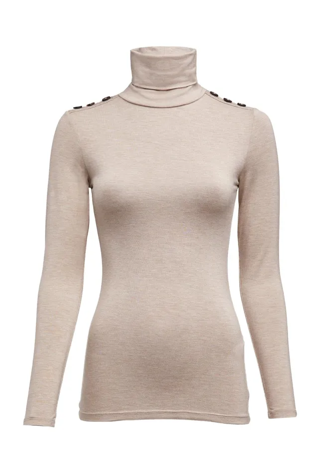 Holland Cooper Tops Women Essential Roll Neck Oatmeal Holland Cooper Tops Women Essential Roll Neck Oatmeal