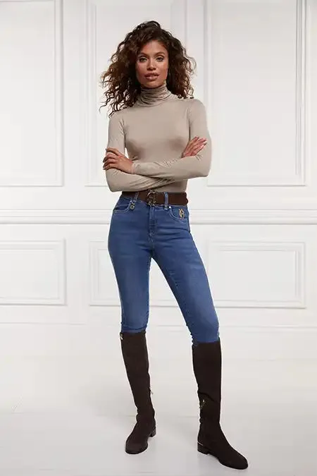 Holland Cooper Tops Women Essential Roll Neck Oatmeal Holland Cooper Tops Women Essential Roll Neck Oatmeal