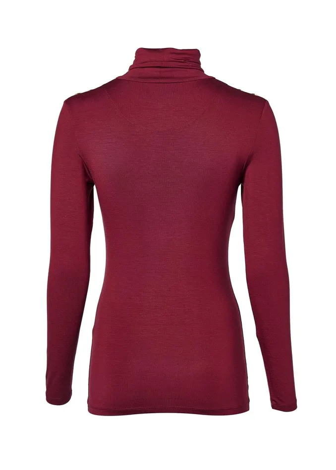 Holland Cooper Tops Women Essential Roll Neck Wine Holland Cooper Tops Women Essential Roll Neck Wine