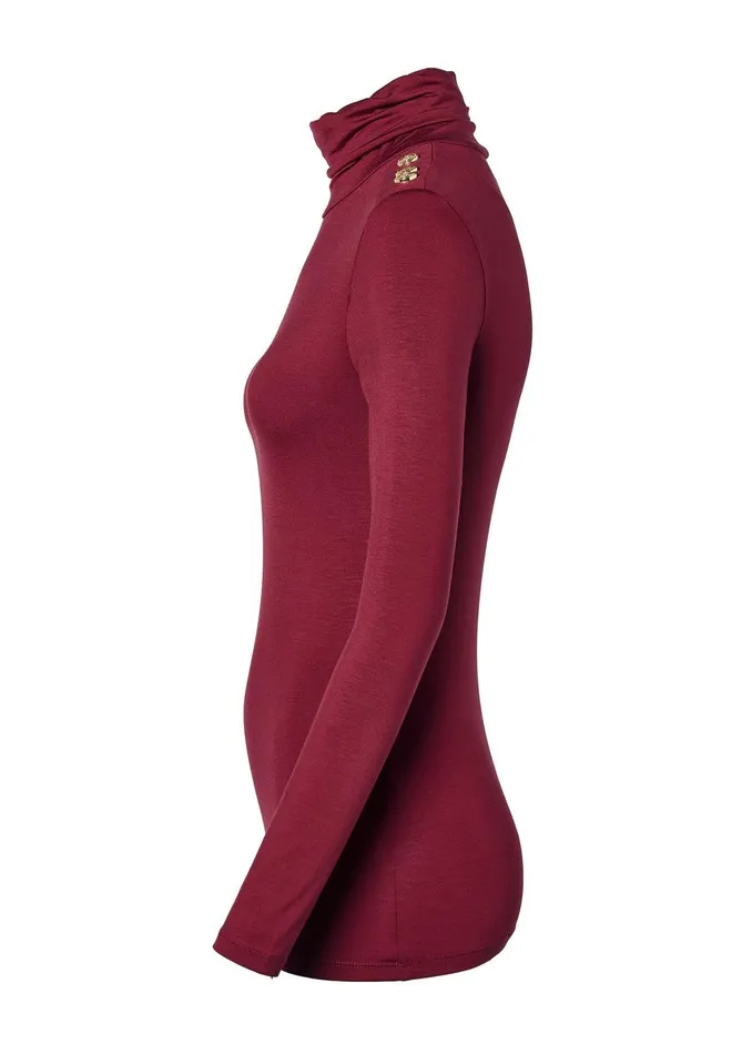 Holland Cooper Tops Women Essential Roll Neck Wine Holland Cooper Tops Women Essential Roll Neck Wine