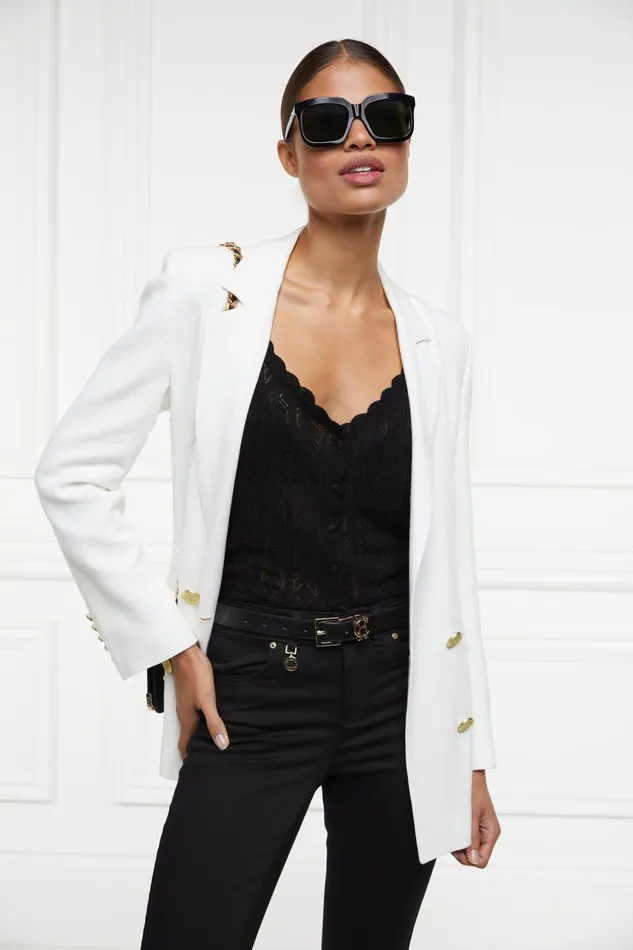 Holland Cooper Tops Women Pointelle Cami Black Holland Cooper Tops Women Pointelle Cami Black