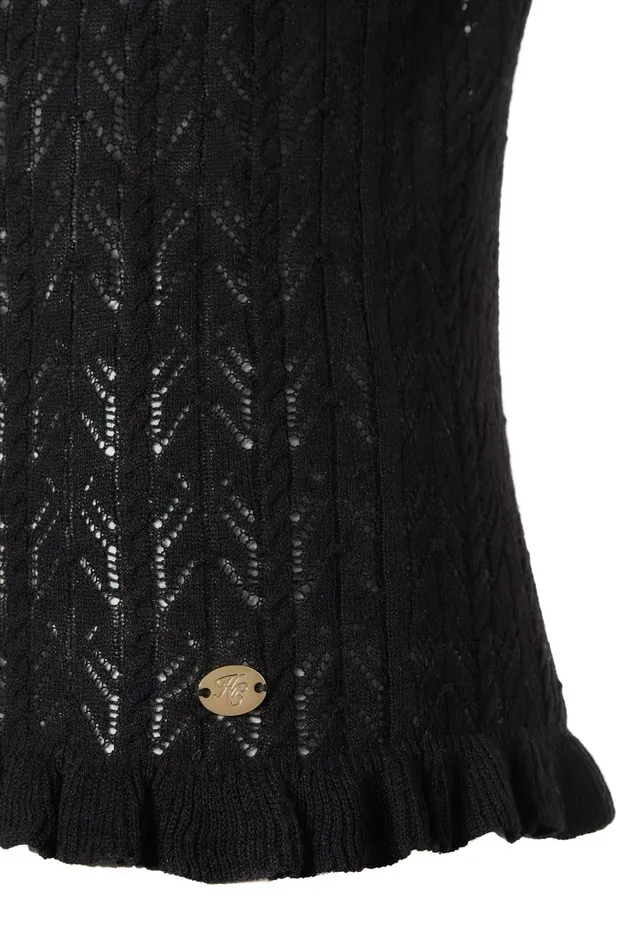 Holland Cooper Tops Women Pointelle Cami Black Holland Cooper Tops Women Pointelle Cami Black