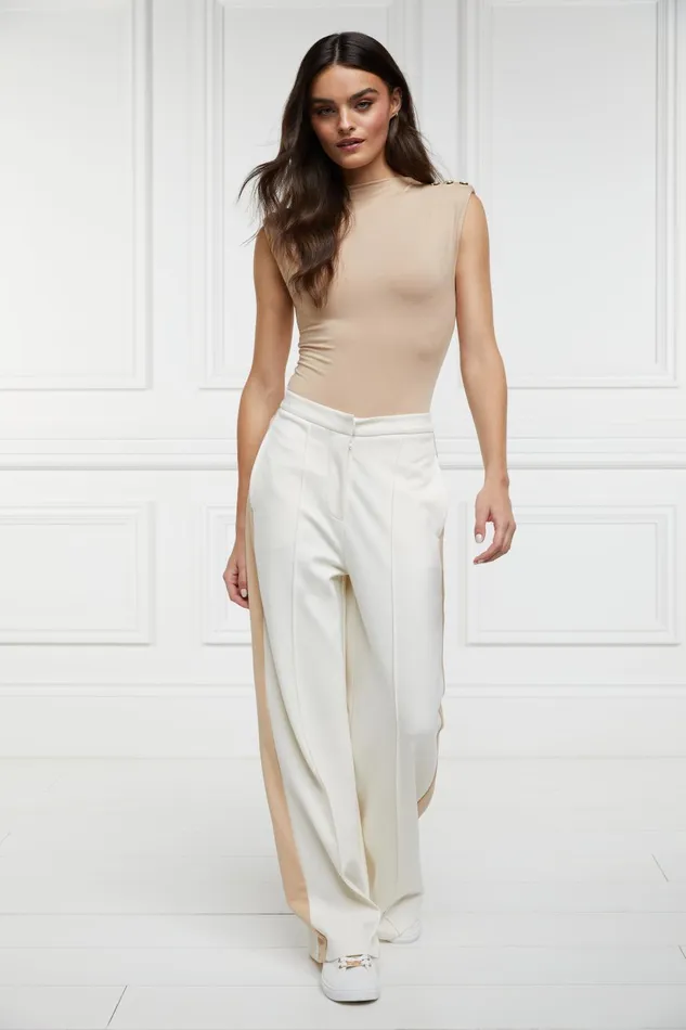 Holland Cooper Trousers Women Wide Leg Pant Natural