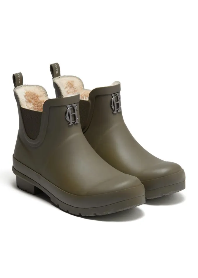 Holland Cooper Wellington Boots Women Rubber Chelsea Boot Matte Green Gunmetal Holland Cooper Wellington Boots Women Rubber Chelsea Boot Matte Green Gunmetal