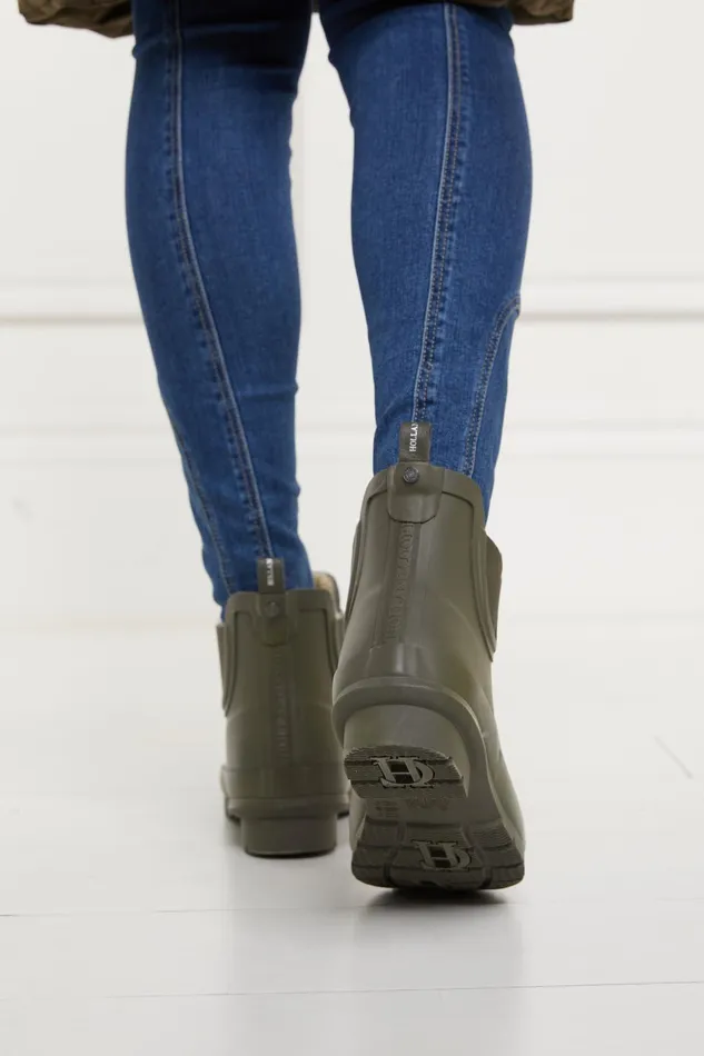 Holland Cooper Wellington Boots Women Rubber Chelsea Boot Matte Green Gunmetal Holland Cooper Wellington Boots Women Rubber Chelsea Boot Matte Green Gunmetal