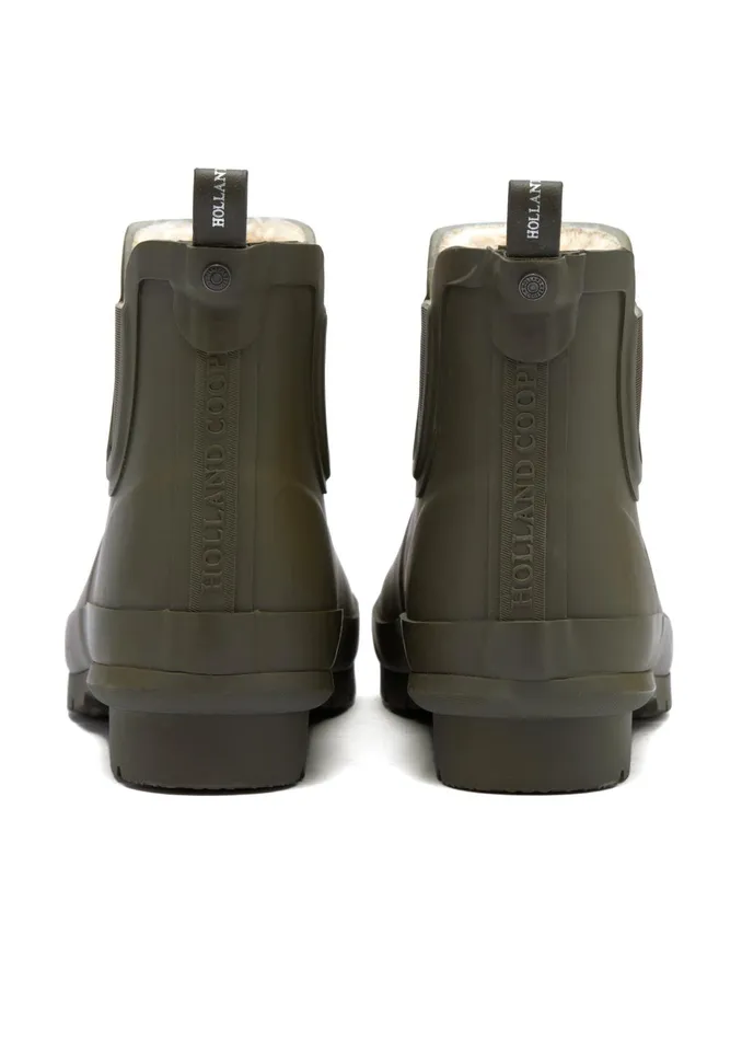 Holland Cooper Wellington Boots Women Rubber Chelsea Boot Matte Green Gunmetal Holland Cooper Wellington Boots Women Rubber Chelsea Boot Matte Green Gunmetal