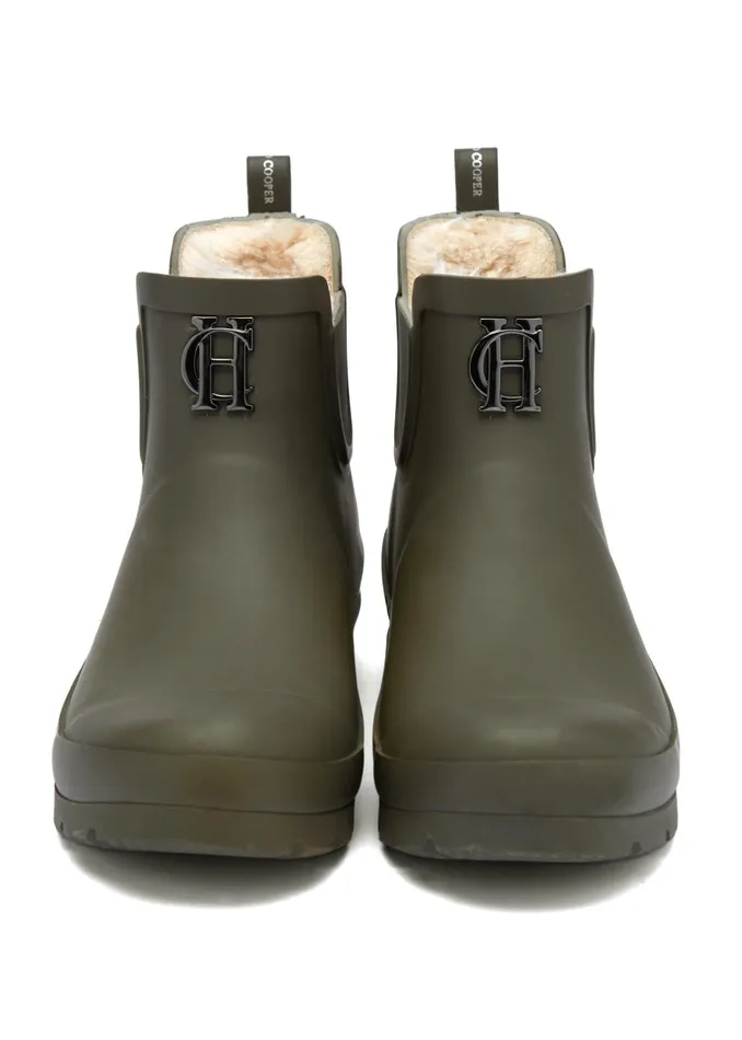 Holland Cooper Wellington Boots Women Rubber Chelsea Boot Matte Green Gunmetal Holland Cooper Wellington Boots Women Rubber Chelsea Boot Matte Green Gunmetal