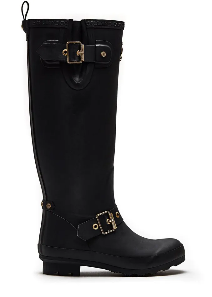 Holland Cooper Wellington Boots Women Sherpa Lined Regency Wellington Matte Black