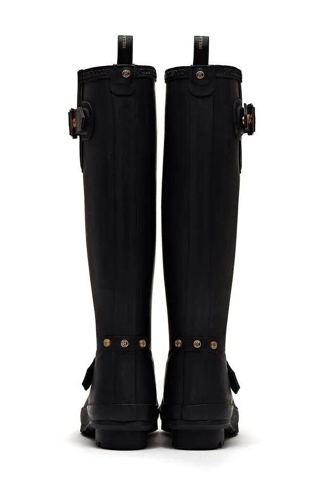 Holland Cooper Wellington Boots Women Sherpa Lined Regency Wellington Matte Black