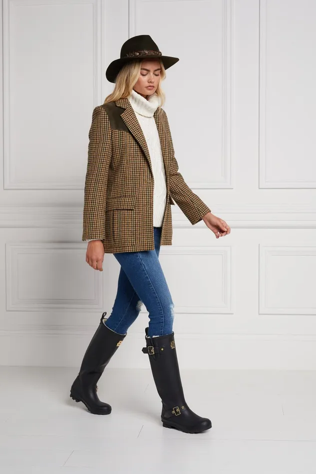 Holland Cooper Wellington Boots Women Sherpa Lined Regency Wellington Matte Black
