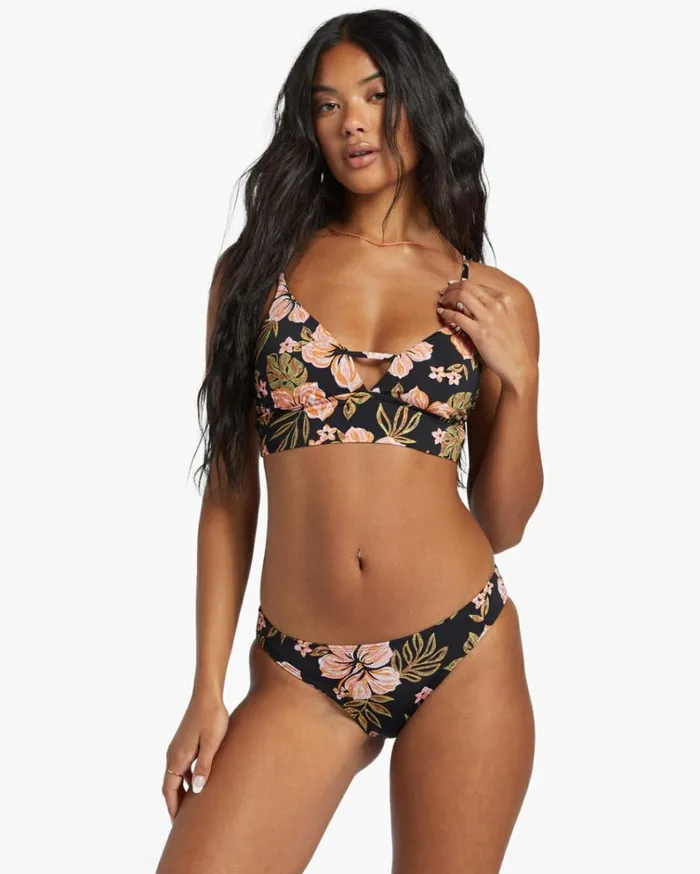 Hooked On Tropics Lowrider Bikini Bottom Black Pebble Women Billabong Bikinis