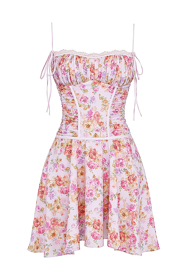 House Of CB AlejandraLight Lavender Print Corset Dress 8211 SALE Light Women Corset Dresses