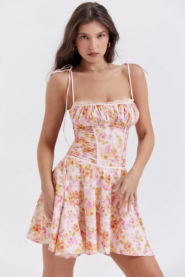 House Of CB AlejandraLight Lavender Print Corset Dress 8211 SALE Light Women Corset Dresses