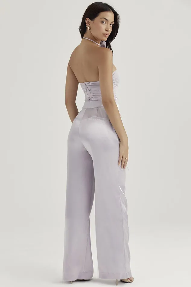 House Of CB AliviaGrey Satin Trousers 8211 SALE Grey Women Trousers