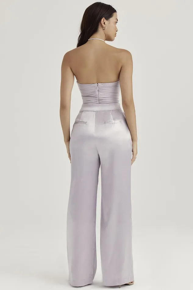 House Of CB AliviaGrey Satin Trousers 8211 SALE Grey Women Trousers