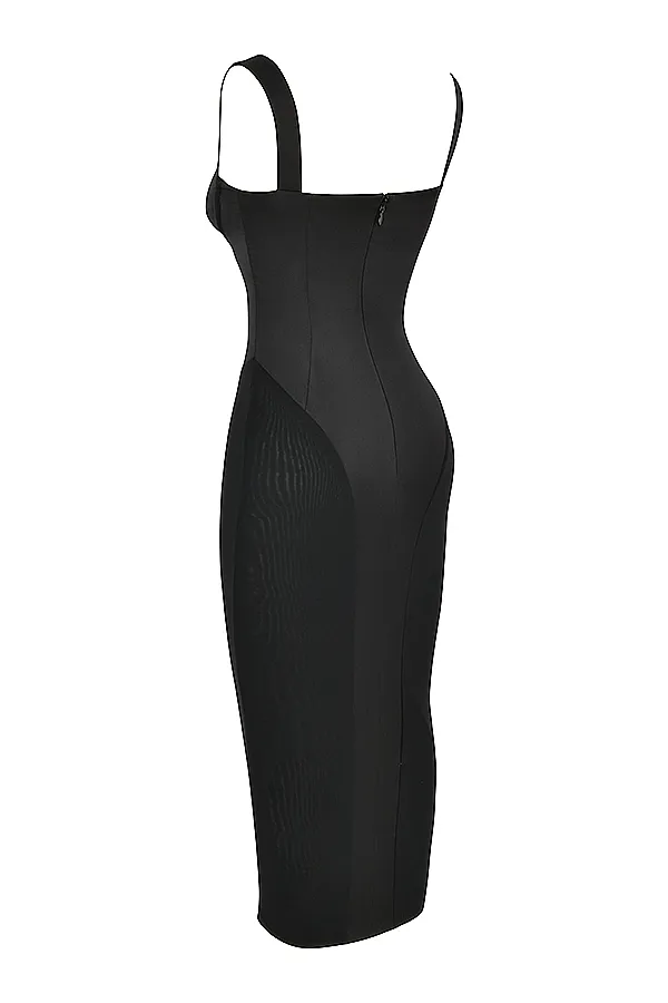 House Of CB ArielleBlack Corset Midi Dress 8211 SALE Black Women Bodycon Dresses