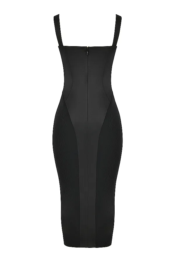 House Of CB ArielleBlack Corset Midi Dress 8211 SALE Black Women Bodycon Dresses