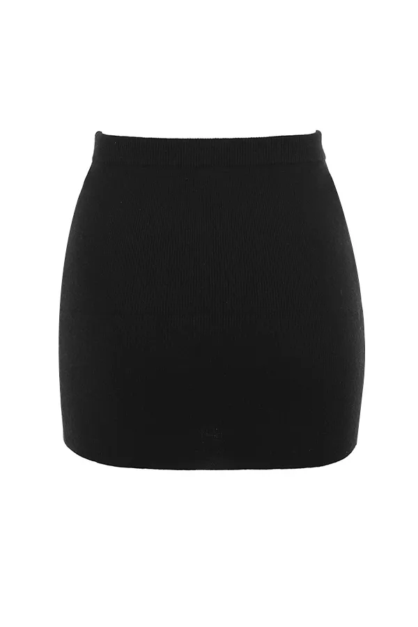 House Of CB AvrilBlack Cashmere Mini Skirt 8211 SALE Black Women Skirts