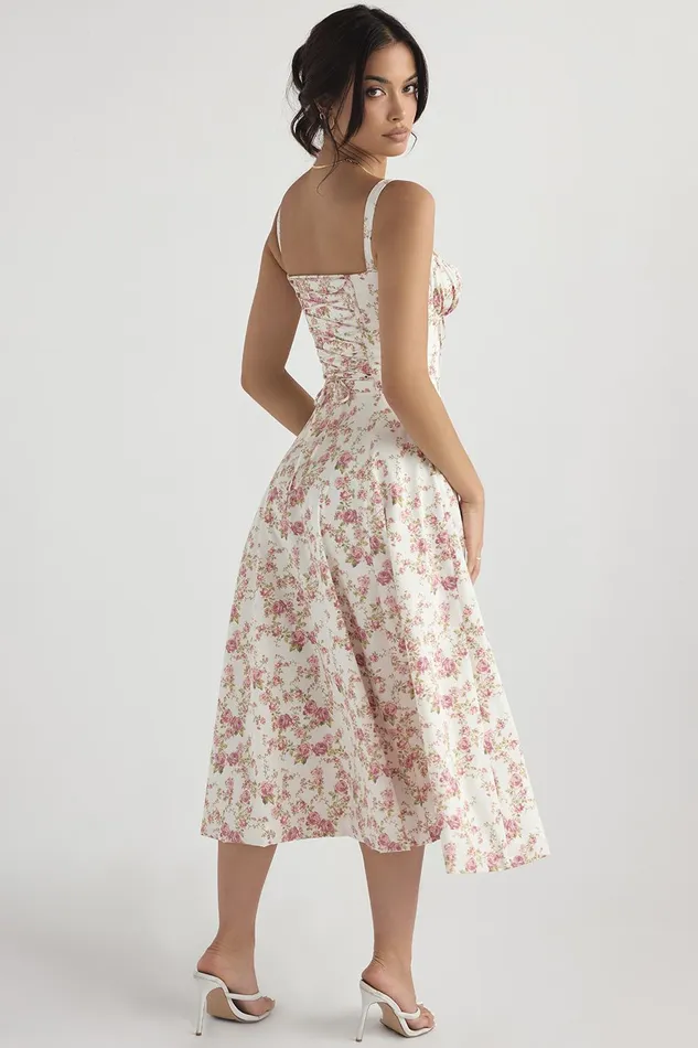 House Of CB CarmenRose Print Bustier Sundress 8211 SALE Rose Women Corset Dresses