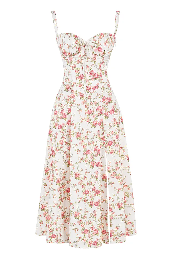 House Of CB CarmenRose Print Bustier Sundress 8211 SALE Rose Women Corset Dresses