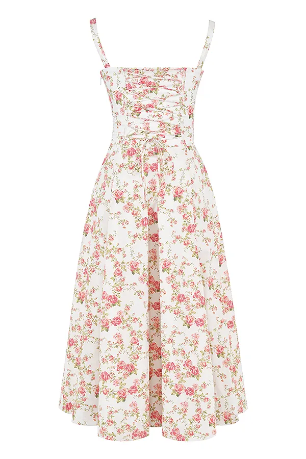 House Of CB CarmenRose Print Bustier Sundress 8211 SALE Rose Women Corset Dresses