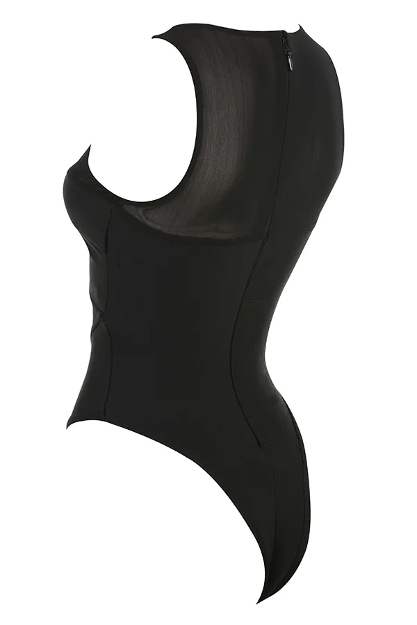 House Of CB ChiaraBlack Sleeveless Bandage Bodysuit 8211 SALE Black Women Tops