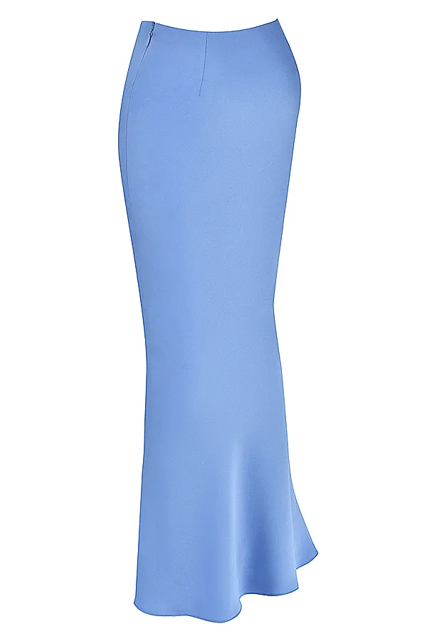 House Of CB ClaraBlue Satin Bias Cut Midi Skirt 8211 SALE Blue Women Skirts