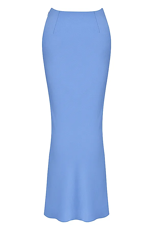 House Of CB ClaraBlue Satin Bias Cut Midi Skirt 8211 SALE Blue Women Skirts