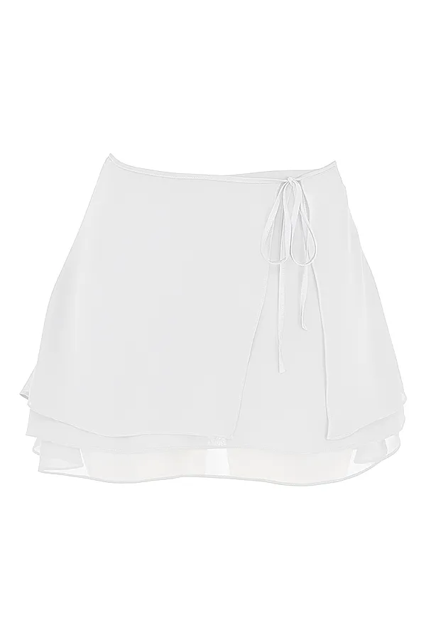 House Of CB ClariceWhite Floaty Layered Mini Skirt 8211 SALE White Women Skirts