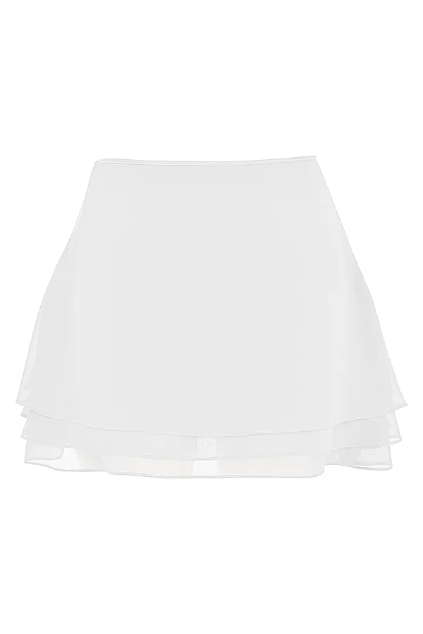 House Of CB ClariceWhite Floaty Layered Mini Skirt 8211 SALE White Women Skirts