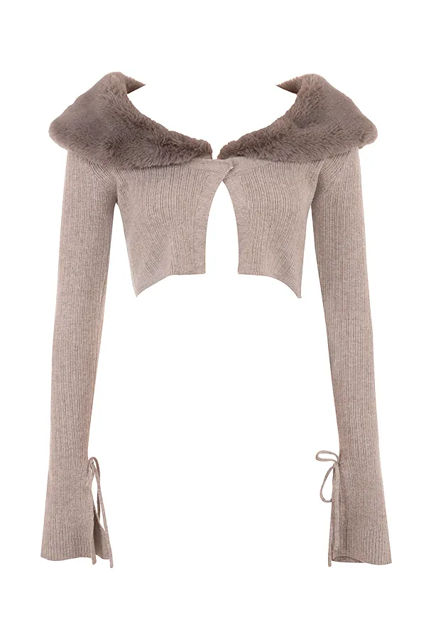 House Of CB DahliaBeige Cashmere Cardigan 8211 SALE Beige Women Tops