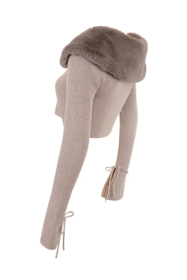 House Of CB DahliaBeige Cashmere Cardigan 8211 SALE Beige Women Tops